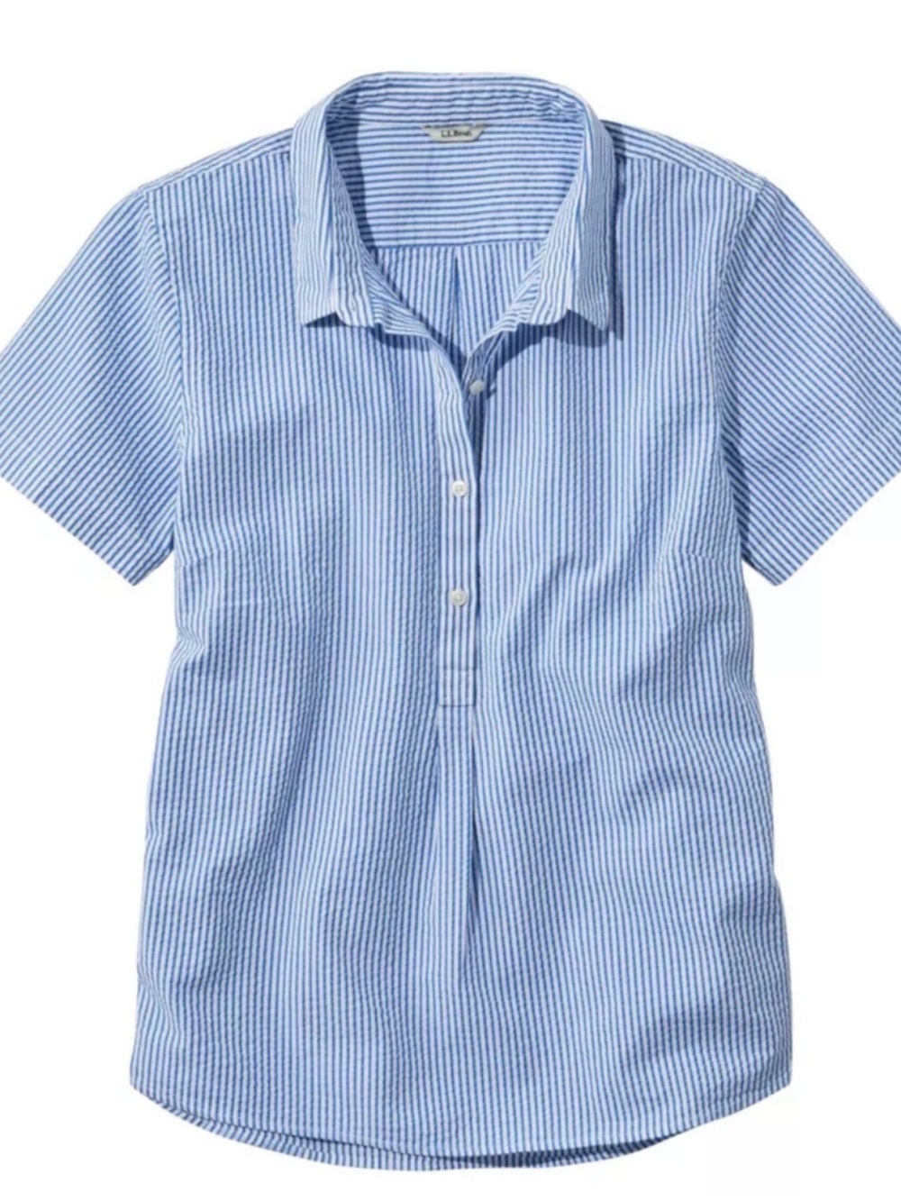 L.L.Bean Women's Blue Striped Button up Shirt
